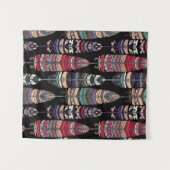 鳥の羽の継ぎ目のない模様。部族アートa タペストリー (正面(横))