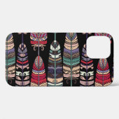 鳥の羽の部族芸術シームレス Case-Mate iPhoneケース (裏面 (横))