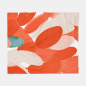 鳥の羽違うが群がる フリースブランケット (正面(横))