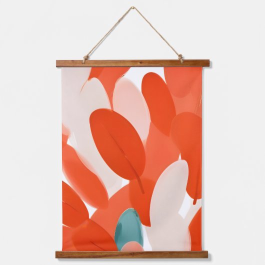 鳥の羽違うが群がる 吊り下げ型タペストリー (正面)