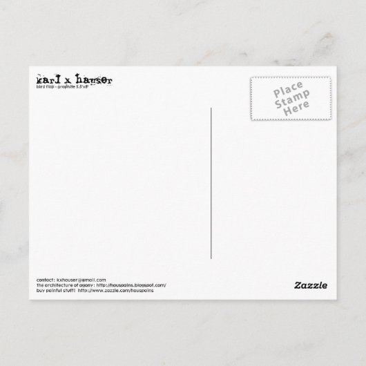 鳥の羽 ポストカード (裏面)