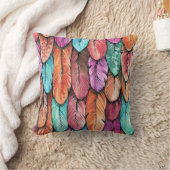 鳥の羽、水色、シームレスなパターン。 クッション (ブランケット)