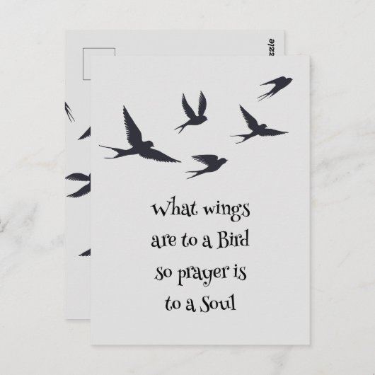 鳥の翼とは魂の祈りの言葉 ポストカード (正面/裏面)