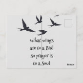 鳥の翼とは魂の祈りの言葉 ポストカード (裏面)