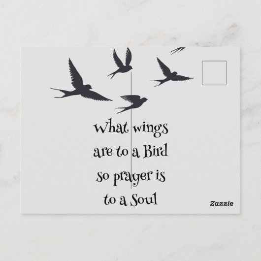 鳥の翼とは魂の祈りの言葉 ポストカード (裏面)