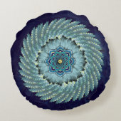 鳥の翼のはす曼荼羅の円形の枕 ラウンドクッション (裏面)