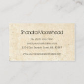 鳥の自然なマッサージセラピストの名刺 名刺 (裏面)