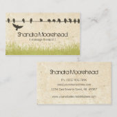 鳥の自然なマッサージセラピストの名刺 名刺 (正面/裏面)