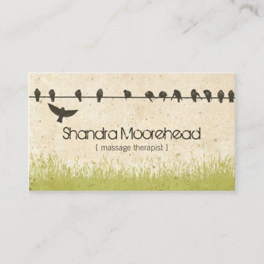鳥の自然なマッサージセラピストの名刺 名刺 (正面)