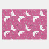 鳥の自然水彩アートイラストレーションパターン ラッピングペーパーシート (正面2)