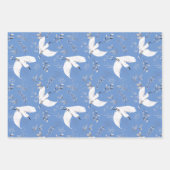鳥の自然水彩アートイラストレーションパターン ラッピングペーパーシート (正面)