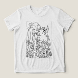 鳥の色ファンシー付き亀 トライブレンドＴシャツ