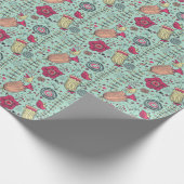 鳥の花の漫画 ラッピングペーパー (角)