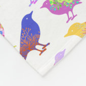 鳥の花カラフル花花花花花花花花柄シックな花柄 フリースブランケット (角)