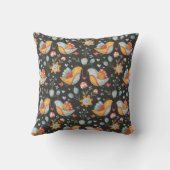 鳥の花ボヘミアンラブパターン クッション (裏面)