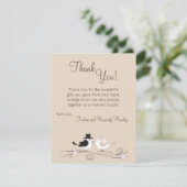 鳥の花嫁の新郎を結婚する4x5平らなサンキューカード サンキューカード (スタンド正面)