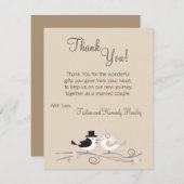 鳥の花嫁の新郎を結婚する4x5平らなサンキューカード サンキューカード (正面/裏面)