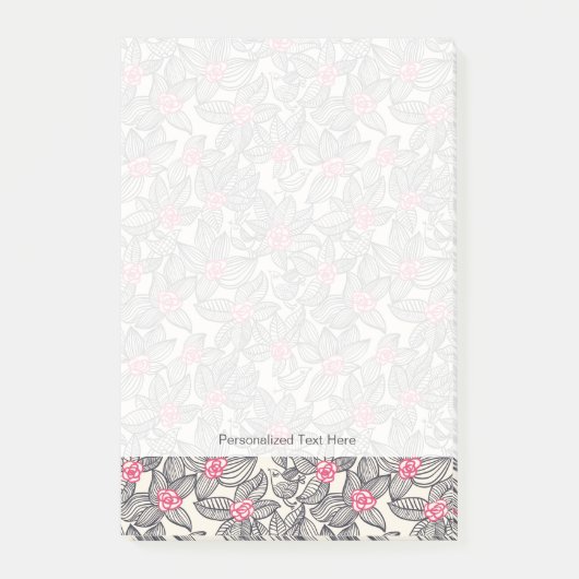 鳥の花柄2 ポストイット (正面)