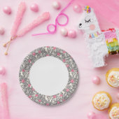 鳥の花柄 ペーパープレート (パーティー)