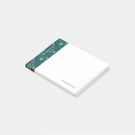 鳥の花柄 ポストイット (アングル)