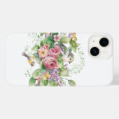 鳥の花水色 Case-Mate iPhoneケース (裏面 (横))