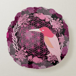 鳥の花 ラウンドクッション
