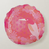 鳥の花 ラウンドクッション (裏面)