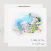 *~*鳥の花AR12 QR写真RSVP 結婚 招待状 (正面/裏面)