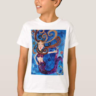 鳥の芸術と海の人魚絵画たち Tシャツ