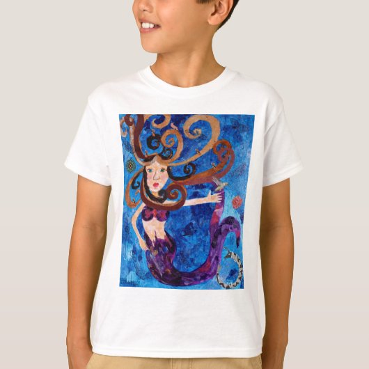 鳥の芸術と海の人魚絵画たち Tシャツ (正面)