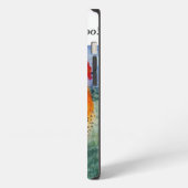 鳥の芸術のオンドリの鶏 iPhoneケース (左側面)