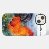 鳥の芸術のオンドリの鶏 iPhoneケース (裏面横)