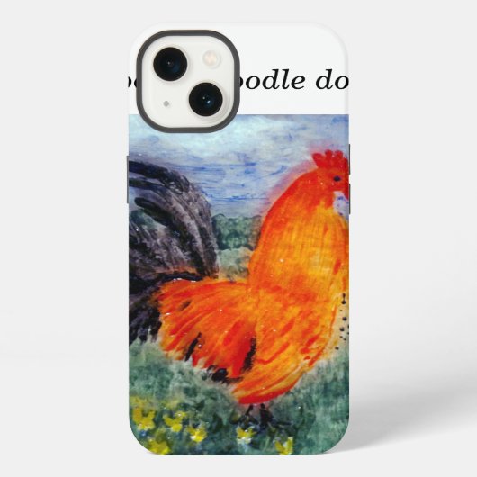 鳥の芸術のオンドリの鶏 iPhoneケース (裏面)