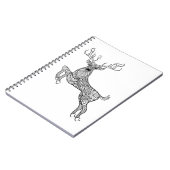 鳥の落書きの魔法の角状のシカ ノートブック (左側)