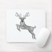 鳥の落書きの魔法の角状のシカ マウスパッド (マウス)