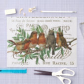 鳥の葉ヴィンテージフランスの都市名の分離 薄葉紙 (クラフト)