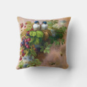 鳥の蜂および果実のファインアート クッション (裏面)