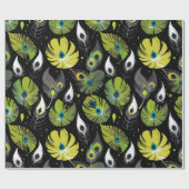 鳥の見張りのためのシックな孔雀の羽の贈り物 ラッピングペーパー (フラット)
