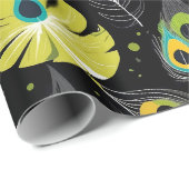 鳥の見張りのためのシックな孔雀の羽の贈り物 ラッピングペーパー (ロールコーナー)