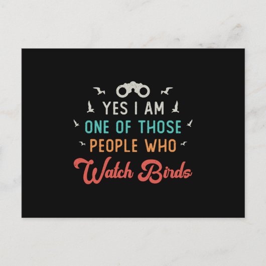 鳥の見張りを見る人々を鳥観察する ポストカード (正面)