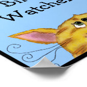 鳥の見張り猫が上の鳥を見る ポスター (角)