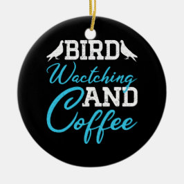 鳥の観察とコーヒー好きなブリーダーお父さんへの誕生日プレゼント セラミックオーナメント