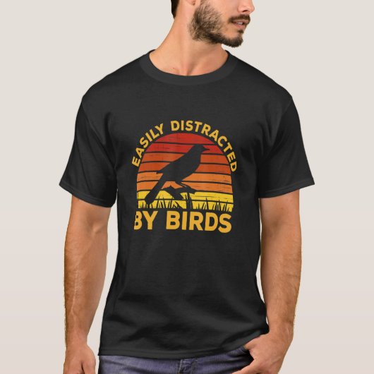 鳥の観察野鳥観察に容易に気おもしろいを取られる Tシャツ (正面)