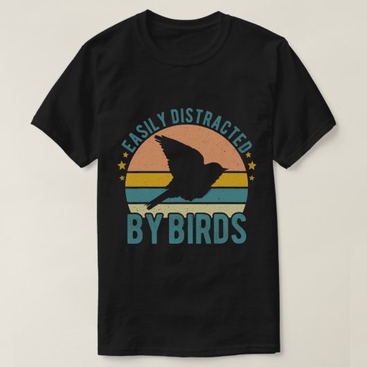 鳥の観察野鳥観察に容易に気おもしろいを取られる Tシャツ (デザイン正面)