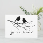 鳥の観察 バースデーパーティーの招待状(カスタマイズ可能) 招待状 (スタンド正面)