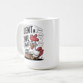 鳥の言葉に堪能な眼鏡を掛けた鶏 コーヒーマグカップ (正面左)