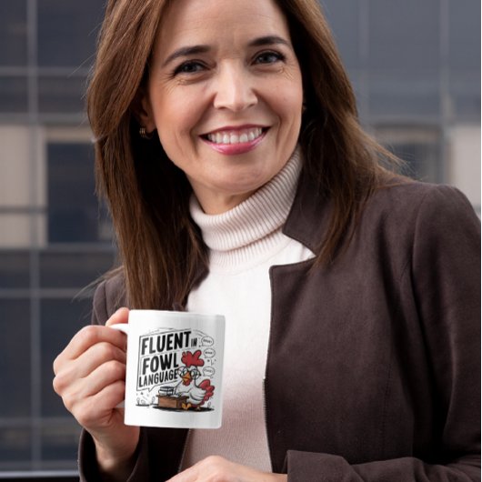 鳥の言葉に堪能な眼鏡を掛けた鶏 コーヒーマグカップ