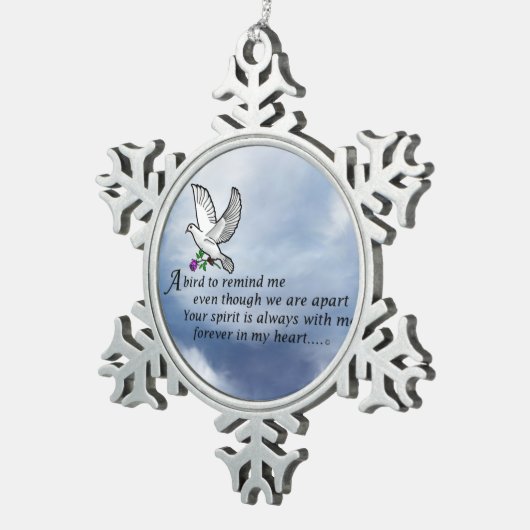 鳥の記念物の詩 スノーフレークピューターオーナメント (右)