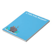 鳥の誕生日の挨拶漫画と可愛いカバ ノートパッド (回転)