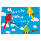 鳥の誕生日パーティー ラージペーパーバッグ (裏面)